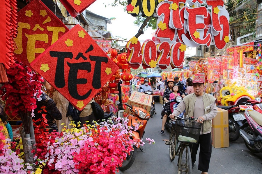 People are busy preparing for the Lunar New Year